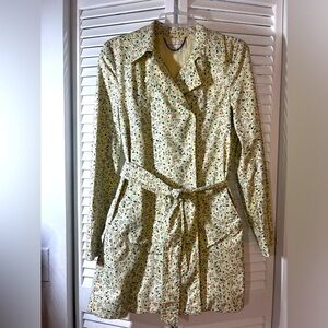 Paula Cahen D'anvers Womens Argentina Cottagecore Yellow Wrap Trench Jacket Sz 2